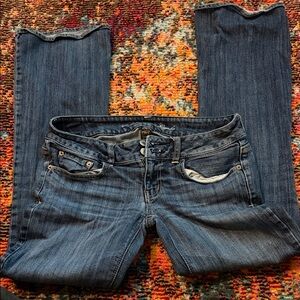 Classic Blue Denim Jeans American Eagle Stretchy Flare!